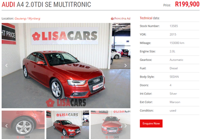 Audi A4 • 2015 • 153,080 km