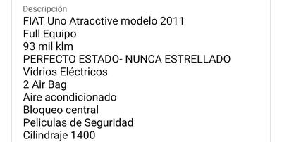 Fiat Uno • 2011 • 93,000 km