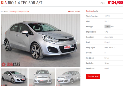 Kia Rio • 2012 • 129,628 km